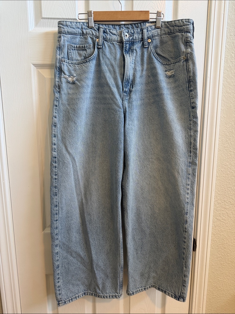 rag & bone Light Blue Wide Leg Jeans